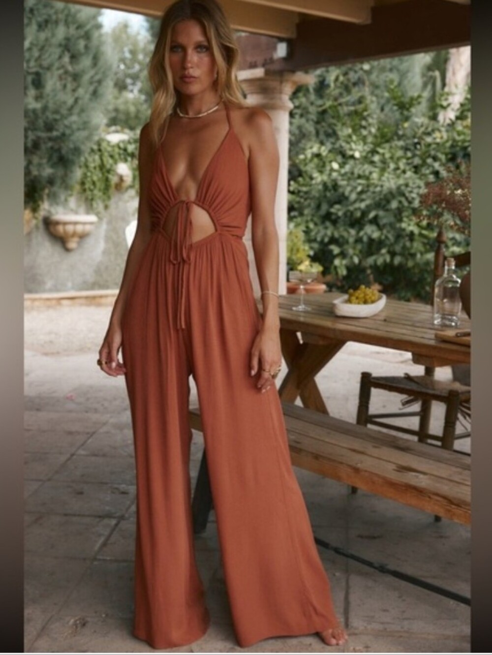 12th Tribe • Augustine Halter Jumpsuit in Rust - Picture 1 of 7